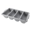 Rubbermaid Commercial Cutlery Bin, 4 Compartments, Plastic, Gray FG336200GRAY